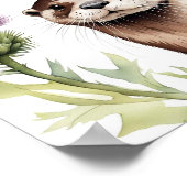 Ein Otter mit einem Siegel Poster (Ecke)