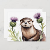 Ein Otter mit einem Siegel Postkarte (Vorne/Hinten)