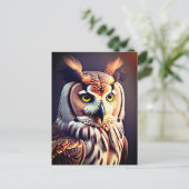Ein Owl-Portrait Postkarte (Stehend Vorderseite)