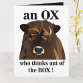Ein OX, der aus der Box grüßt Karte (Gelbe Blume)