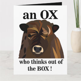 Ein OX, der aus der Box grüßt Karte