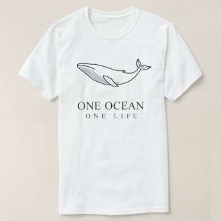 *Ein Ozean Ein Leben - Minimalistische Wal-Linienk T-Shirt