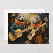 Ein Paar bezaubernder Otter-Musiker Postkarte (Vorne/Hinten)