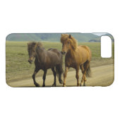 Ein Paar brauner isländischer Ponys Case-Mate iPhone Hülle (Rückseite (Horizontal))