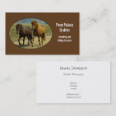 Ein Paar brauner isländischer Ponys Visitenkarte (Vorne/Hinten)