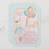 Ein paar Bunny Baby Dusche Einladung (Vorne/Hinten)