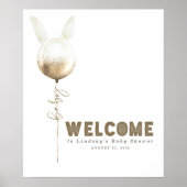 Ein paar Bunny Balloon Baby Dusche Begrüßungszeich Poster (Vorne)