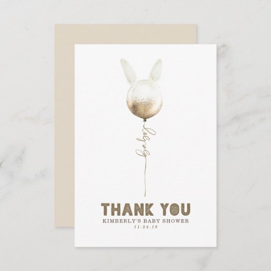 Ein paar Bunny Balloon Baby Dusche Klein Danke (Vorne/Hinten)