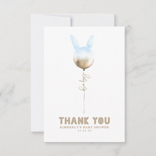 Ein paar Bunny Balloon Baby Dusche Klein Danke (Vorderseite)