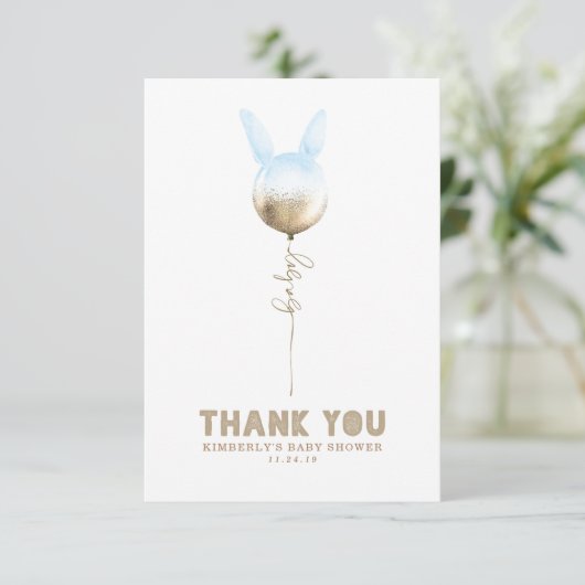 Ein paar Bunny Balloon Baby Dusche Klein Danke (Stehend Vorderseite)