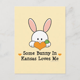 Ein paar Bunny in Kansas Lieben Me Postcard Postkarte