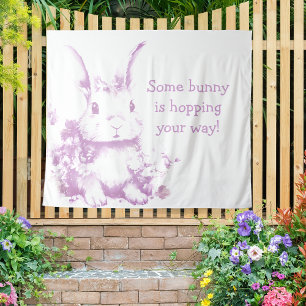 Ein paar Bunny kommt auf den Weg Baby Dusche Wandteppich