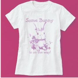 Ein paar Bunny kommt mit Baby Dusche T-Shirt