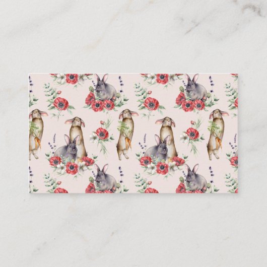 Ein paar Bunny Ohr floral Pink Geschenkkartei Begleitkarte (Rückseite)