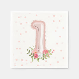 Ein paar Bunny Paper Napkin Erste Pink Girl Ostern Serviette