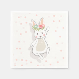Ein paar Bunny Paper Napkin Erste Pink Girl Ostern Serviette