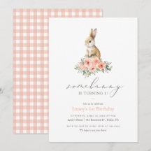 Ein paar Bunny Pink Floral Girl Geburtstagsparty