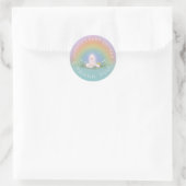 Ein paar Bunny Rainbow Baby Dusche Vielen Dank Runder Aufkleber (Tasche)