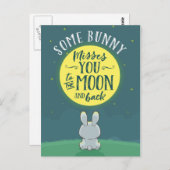 Ein paar Bunny verwirrt dich zum Mond und zurück Postkarte (Vorne/Hinten)
