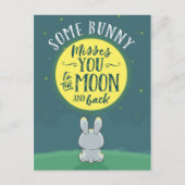 Ein paar Bunny verwirrt dich zum Mond und zurück Postkarte (Vorderseite)