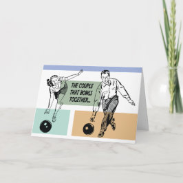 Ein Paar, das zusammen lustigen Bowling Multi-Use Karte