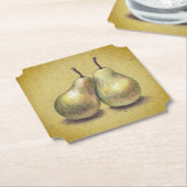 Ein Paar der perfekten Birnen-Papier-Untersetzer Untersetzer (angewinkelt)