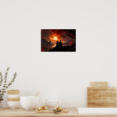 Ein paar, die den Sonnenuntergang zusammen beobach Poster (Küche)