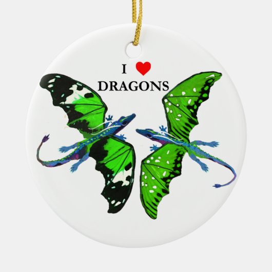 Ein Paar Drachen Keramikornament (Vorne)