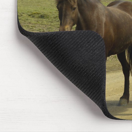 Ein Paar extravaganter brauner isländischer Ponys Mousepad (Ecke)
