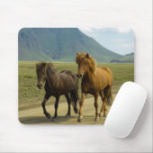 Ein Paar extravaganter brauner isländischer Ponys Mousepad (Mit Mouse)