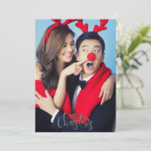 Ein paar Fotos Frohe Weihnachten mit individuellem (Stehend Vorderseite)