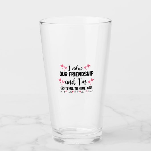 Ein paar Geschenke schätze ich unsere Freunde Glas (Vorderseite)