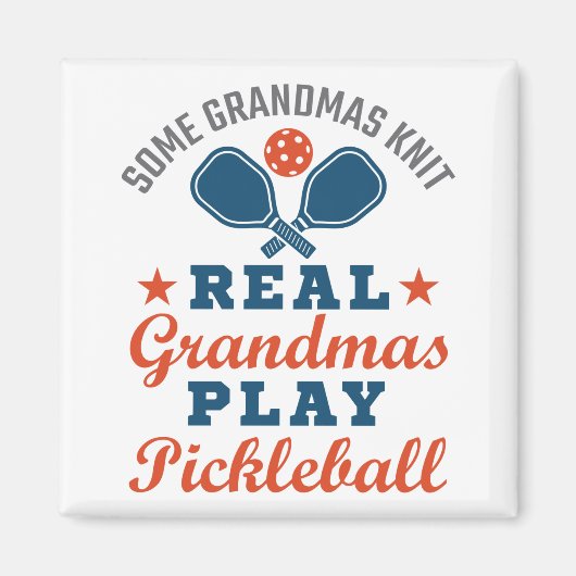Ein paar Grandmas Strick Grandmas spielen Pickleba Magnet (Vorne)