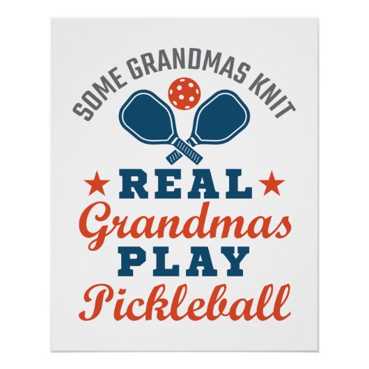 Ein paar Grandmas Strick Grandmas spielen Pickleba Poster (Vorderseite)