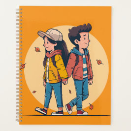 Ein paar Händchen, die im Herbst zusammenlaufen Planer