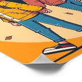 Ein paar Händchen, die im Herbst zusammenlaufen Poster (Ecke)