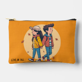 Ein paar Händchen, die im Herbst zusammenlaufen Zubehörtasche