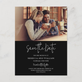 Ein paar handgeschriebene Foto Hochzeit retten das Ankündigungspostkarte