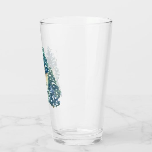 Ein Paar Hirsche im Winterwald Glas (Links)