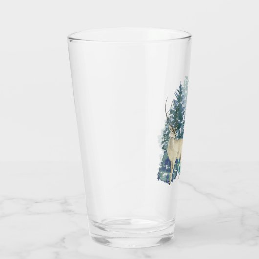 Ein Paar Hirsche im Winterwald Glas (Rechts)