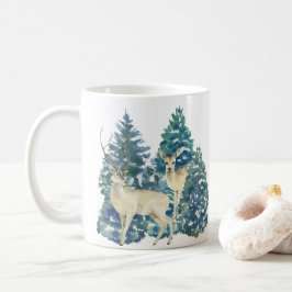 Ein Paar Hirsche im Winterwald Kaffeetasse