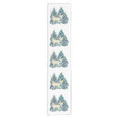 Ein Paar Hirsche im Winterwald Kurzer Tischläufer (Vorderseite)