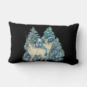 Ein Paar Hirsche im Winterwald Lendenkissen (Rückseite)