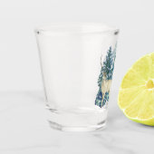 Ein Paar Hirsche im Winterwald Schnapsglas (Links)