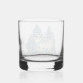 Ein Paar Hirsche im Winterwald Whiskyglas (Rückseite)