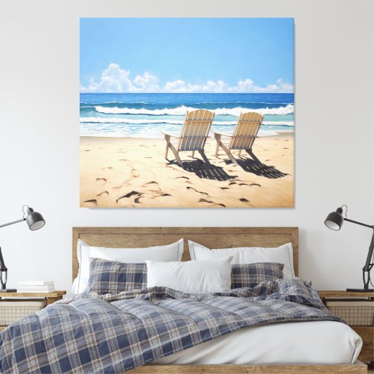 Ein Paar im Paradies Realismus, das digitale Illus Leinwanddruck (Insitu (Schlafzimmer))