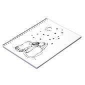 Ein Paar in der Liebe sitzt und zählt die Sterne i Notizblock (Linke Seite)