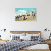 Ein Paar in einem Boardwalk Rollstuhl-Szene Leinwanddruck (Insitu (Schlafzimmer))