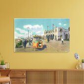 Ein Paar in einem Boardwalk Rollstuhl-Szene Leinwanddruck (Insitu (Wohnzimmer))