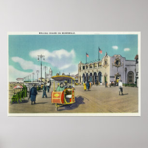 Ein Paar in einer Promenaden-Rollen-Stuhl-Szene Poster